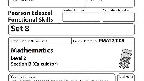 Edexcel Functional Skills Level 2 Maths Set 8 Calculator Walkthrough