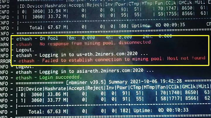 How Fix Hive OS Mining Rig Error "No response from mining pool, Disconnected"