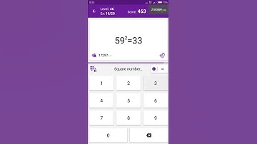 Math Tricks - Training mode - square numbers between 50 and 59 - level 046 (Number Keyboard)
