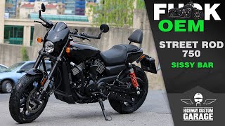 Harley Davidson Street Rod 750 Sissy Bar Installation