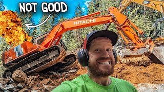 I lit my excavator on fire... | Building Our Road