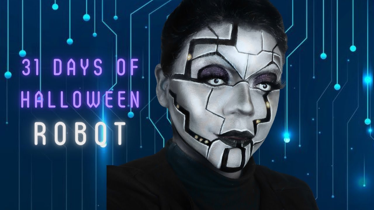 31 DAYS OF HALLOWEEN 2020 | FUTURISTIC ROBOT MAKEUP LOOK TUTORIAL