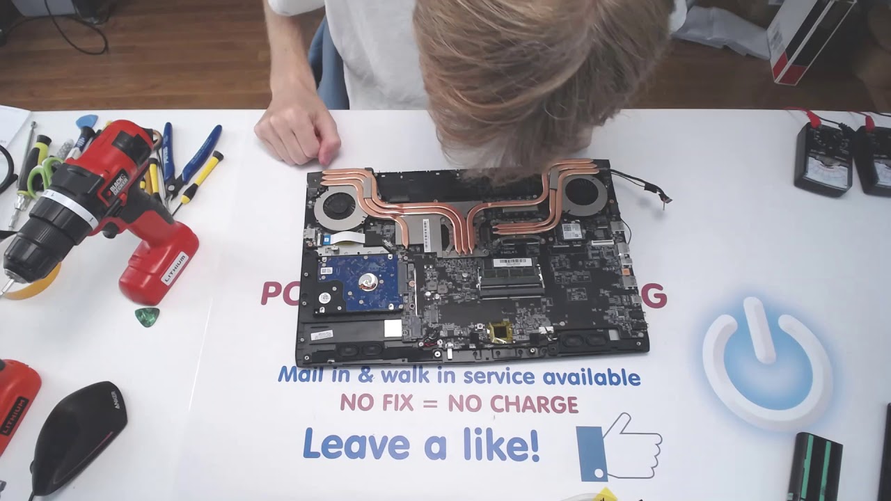 How to fix laptop not powering on msi GL62 broken charge port power ...