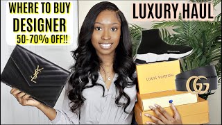 LUXURY HAUL Gucci, Balenciaga + WHERE TO BUY REAL DESIGNER BAGS & SHOES for DISCOUNT CHEAP 2021