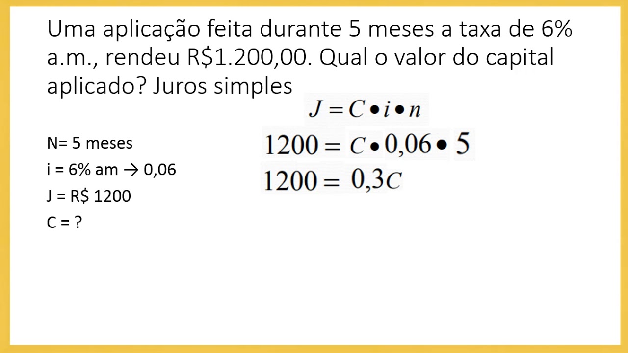 Juros Simples, Notas de aula Cálculo