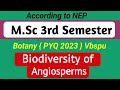 Biodiversity of Angiosperms MSc 3rd Sem pyq 2023 Vbspu | MSc Botany 3rd Sem Pyq 2023 Vbspu | #video