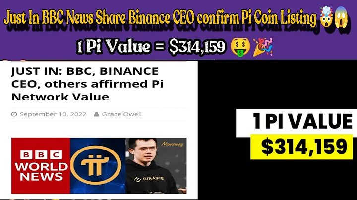 Just In 🎉|BBC News Share Binance CEO confirm Pi Coin Listing On Binance🤯😱| 1Pi = $314,159🤑🎉#bitcoin