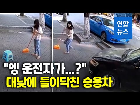 인도 덮친 자동차…여성과 새끼 고양이의 운명은?/ 연합뉴스 (Yonhapnews)