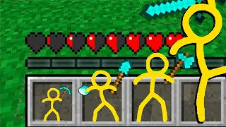 Stickman vs Minecraft EVOLUTION STICKMAN SIZE / Animation vs Minecraft Cartoon