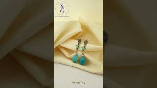 Matrix Turquoise Earrings in 92.5 Silver #turquoise  #925silver  #bohochic