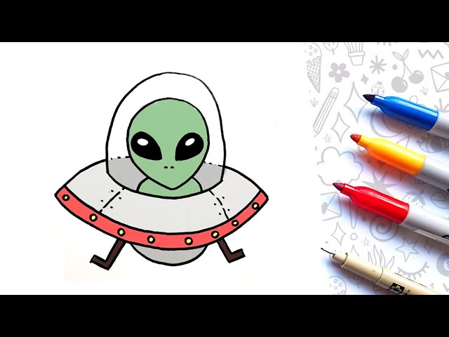 Como desenhar uma NAVE ALIEN 👽 kawaii - Como fazer desenhos fáceis - How  to draw - Cómo dibujar 