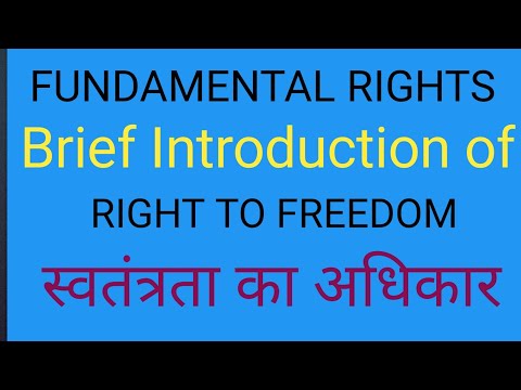 FUNDAMENTAL RIGHTS BRIEF INTRODUCTION OF RIGHT TO FREEDOM स्वतंत्रता का अधिकार