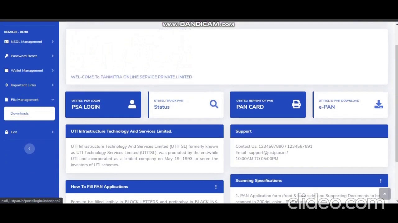 NSDL PAN CARD APPLICATION RETALER DEMO