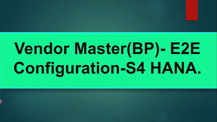 12.1) Business Partner - BP - Vendor - E2E Configuration in S4 HANA. #sap #sapmm #sapmmtraining