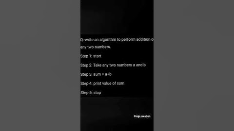 #write an algorithm to perform addition of any two numbers #