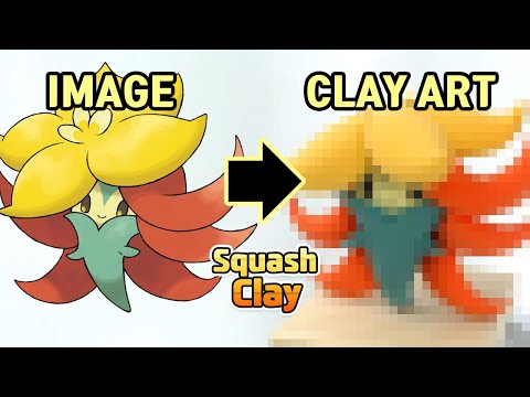 Pokémon Sword and Shield Clay Art: Gossifleur Grass-type Pokémon!! satisfying video