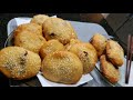 Ham Chin Peng (咸煎饼) Easy homemade recipe of red bean paste filled fried savory doughnut. 简单在家自制咸煎饼。