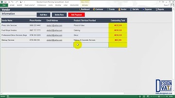 Event Planning Solution [Excel Template] Part 2