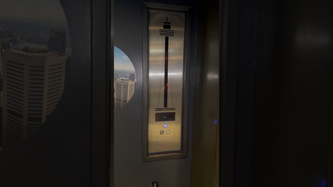 Lift elevator monitor for 1980s EPL modded with 2010s Kone fixtures 7m/s at Sydney Tower, Australia.