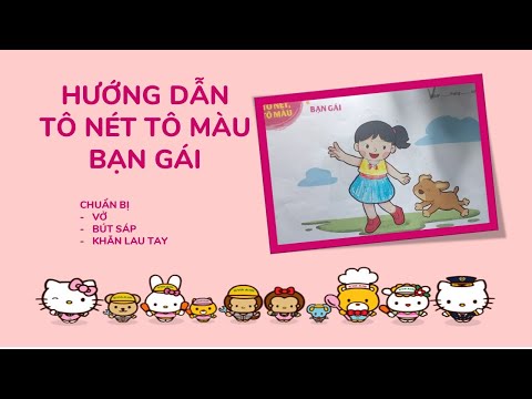 Hướng dẫn tô nét tô màu bạn gái