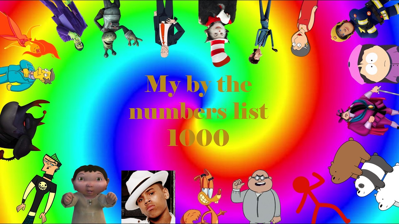 My by the numbers list (1000) (Read description) - YouTube