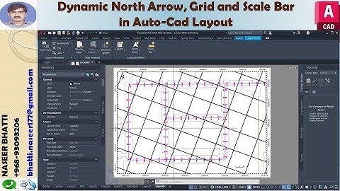 Dynamic North Arrow, Grid and Scale Bar in Auto-Cad Layout