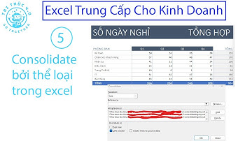 Bài 5. Consolidate Bởi Thể Loại Trong Excel - Tri Thức 4.0