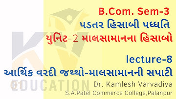 Lecture-8 Example - EOQ અને માલસામાનની સપાટી I માલસામાનના હિસાબો I B.Com. Sem-3 I પડતર હિસાબી પદ્ધતિ