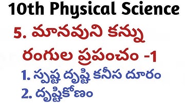 10th Physical Science 5. మానవుని కన్ను రంగుల ప్రపంచం -1