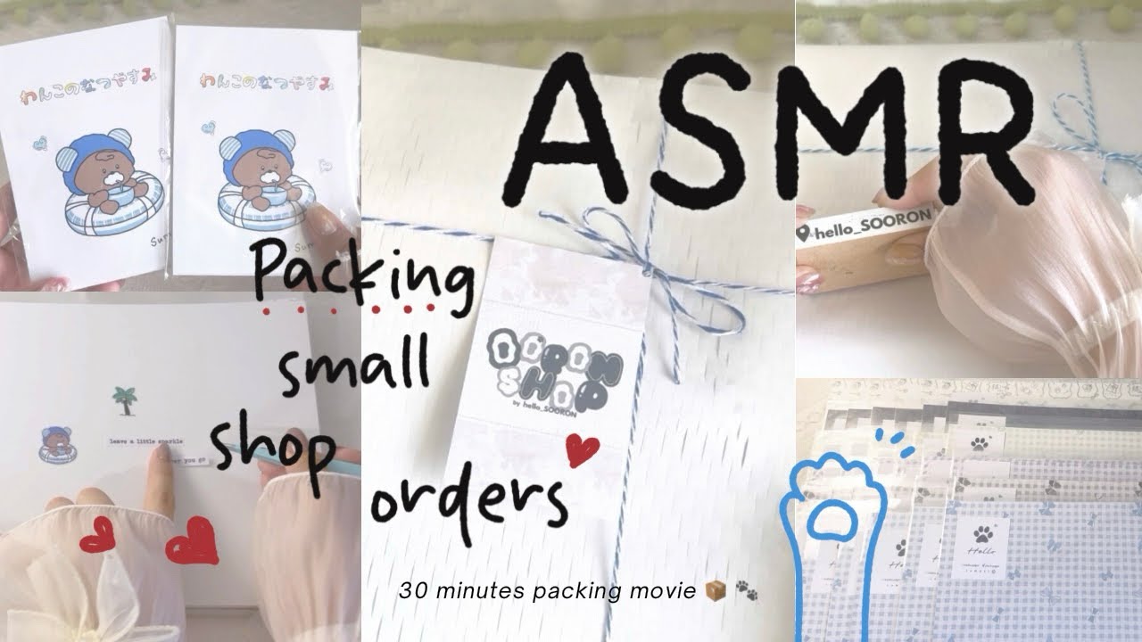 𐔌 Packing time ꒱ .ﾟ わしゃわしゃわんこの紙もの梱包 𓂃𓈒 ┊字幕あり