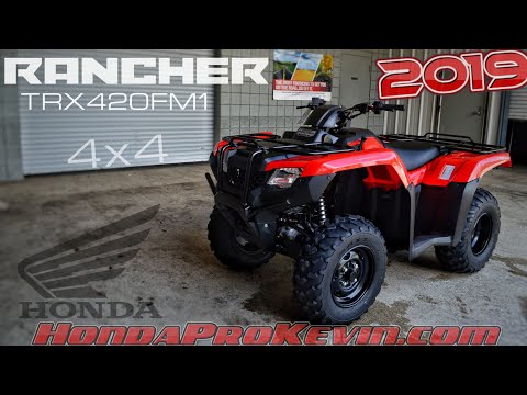 2019-honda-rancher-420-4x4-atv-(trx420fm1)-walk-around-video-|-red-|-review-@-hondaprokevin.com