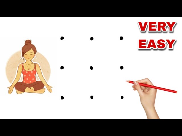 How to draw Yoga Girl // Meditation Girl Drawing // Yoga Day Drawing class=