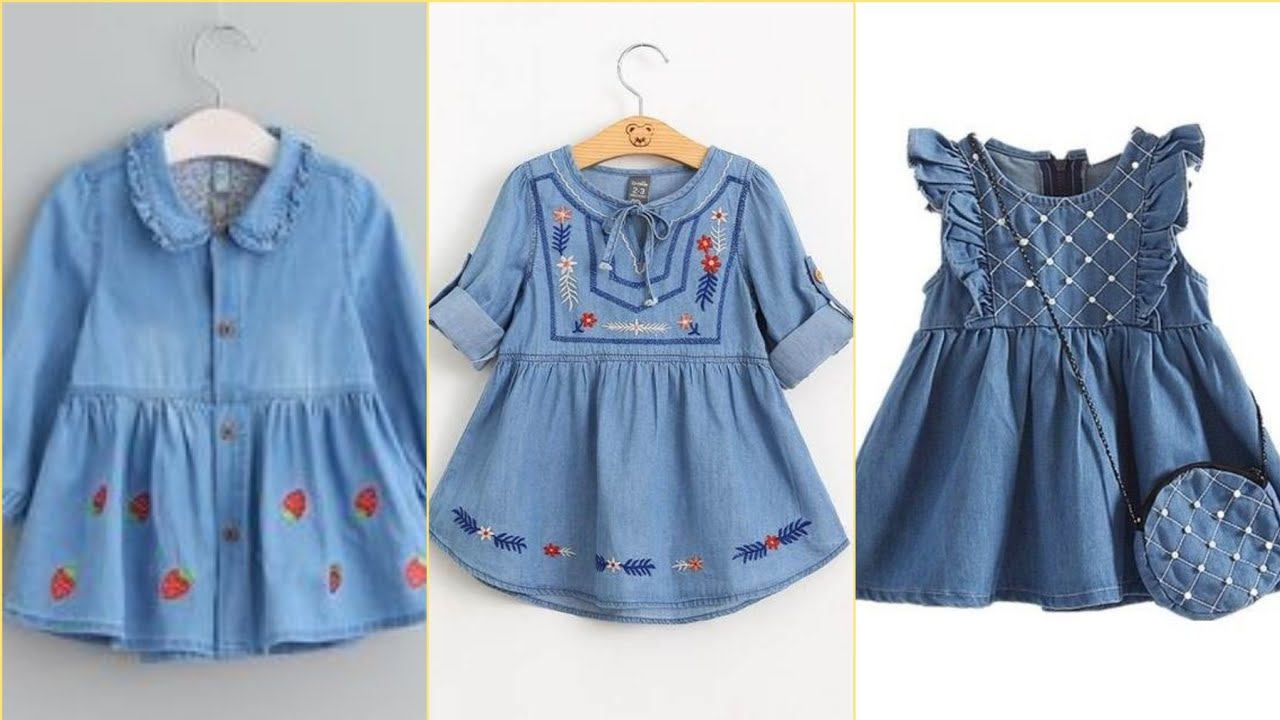 denim baby frock