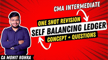 SELF BALANCING LEDGER | CMA INTER | FINANCIAL ACCOUNTING | REVISION LECTURE | CA MOHIT ROHRA