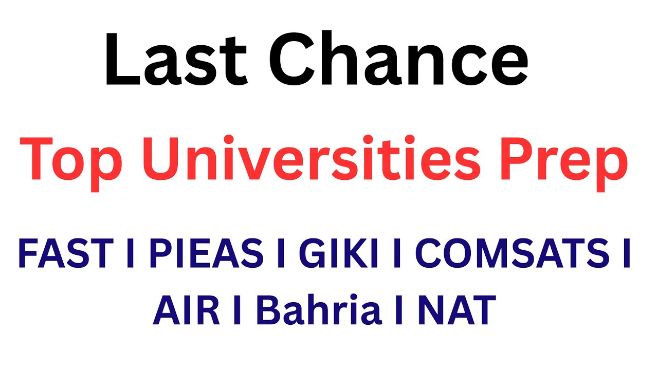 FAST Entry Test Preparation 2025 I COMSATS NTS Test Preparation I Entry ...