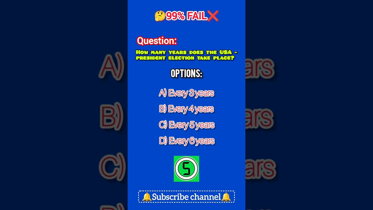 How Many Years Between U.S. Presidential Elections? 🇺🇸 | Quick Quiz 