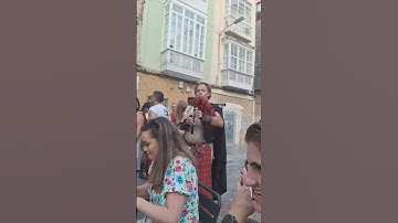 Thumbnail of Spanish man plays bagpipes at historical Cartagena event