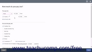 QuickBooks Online Plus 2015 Tutorial Adding Additional Pay Types for Employees Intuit Training