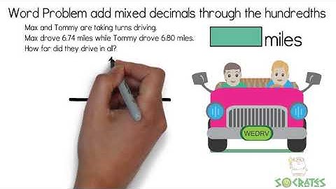 Word Problem add mixed decimals through the hundredths