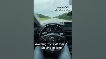 Mazda Cx5 on Comma3x Openpilot Staying in lane Avoiding the exit road #comma3x #cx5 #openpilot
