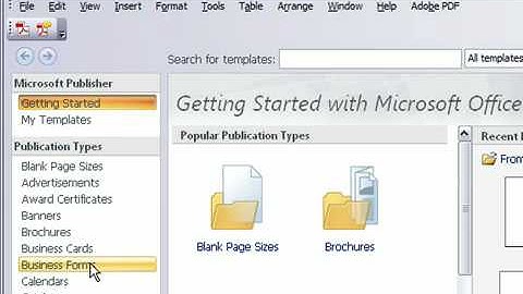 Create a New Document in Publisher 2007