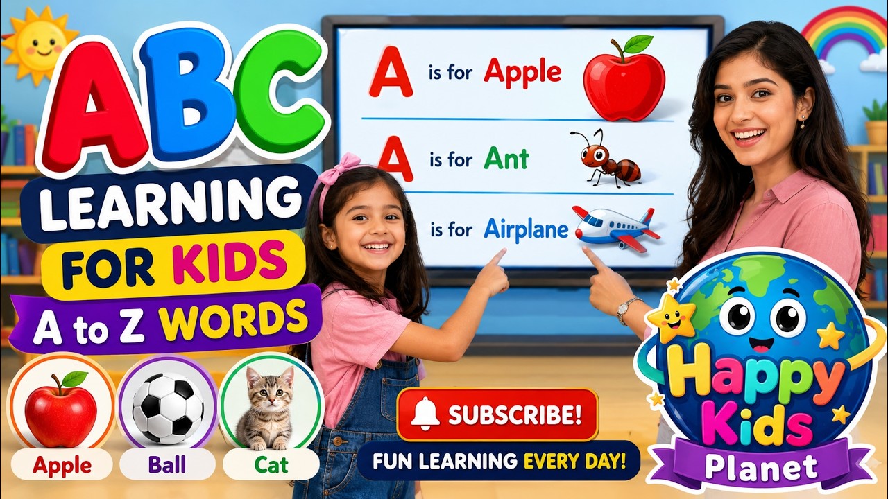 ABC Learning for Kids | A to Z Words with Pictures 🎓#kidslearning - YouTube