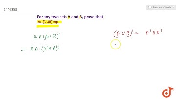 For any two sets A and B prove the following:  ltmath gt  ltmrow gt  ltmi gtA lt/mi gt ltmo gt