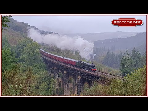 45596 'Bahamas' Thunders Over Largin Viaduct