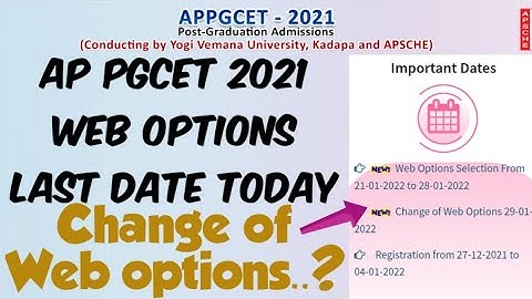 AP PGCET 2021 Web options Last Date Today//Can we change Web options after Freeze..?