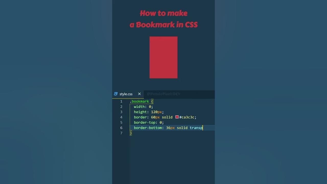 How to make a simple Bookmark in CSS 📖 #Shorts - YouTube