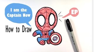 spider captain america civil war draw easy