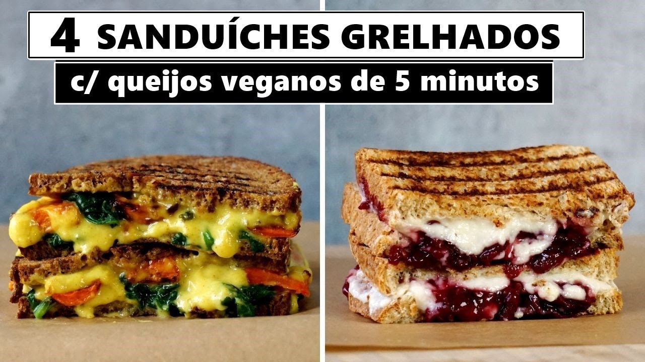 Sanduíches grelhados veganos muito fáceis de preparar