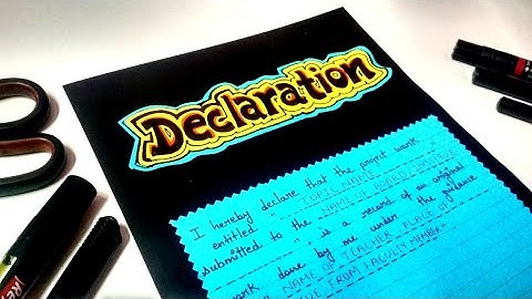 How to write Declaration for Project File