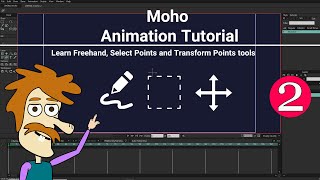 learn how to make animations with moho: Freehand, Select Points and Transform Points tools 2